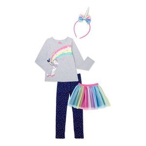 NWT Minnie  Mouse Girl Unicorn Outfit, Tutu  Headband